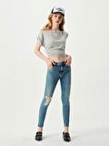 Tanya X Yüksek Bel Dar Paça Jean Pantolon