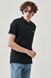 Slim Fit Dar Kesim Polo Yaka %100 Pamuk Tişört