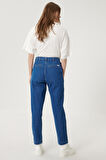 Mom Denim Esnek Jean Kot Pantolon