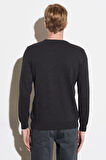 Wrangler Bisiklet Yaka Regular Fit Düz Gri Melanj Erkek Kazak W8A02PX06_Knitwear Crew neck