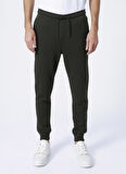 Slim Fit Dar Kesim Normal Bel Haki Sweatpant Eşofman Altı