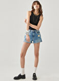Regular Fit Normal Bel Jean Denim Kot Şort