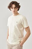Regular Fit Rahat Kesim %100 Pamuk Bisiklet Yaka Logolu Crew Neck Tişört