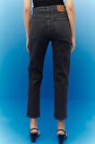 Carol Cropped Straight Fit Yüksek Bel Esnek Jean Kot Pantolon