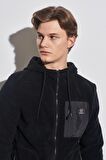 Regular Fit Normal Kesim Siyah Sherpa Ceket