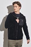 Regular Fit Normal Kesim Siyah Sherpa Ceket