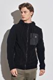 Regular Fit Normal Kesim Siyah Sherpa Ceket