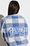 Regular Fit Normal Kesim Dik Yaka Mavi Bomber Ceket