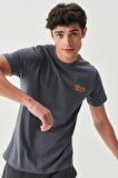 Riders By Lee Regular Fit Normal Kesim Bisiklet Yaka Antrasit Tişört