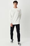 Riders By Lee Loose Fit Rahat Kesim Bisiklet Yaka Şardonlu Ekru Sweatshirt