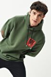 Riders By Lee Loose Fit Rahat Kesim Kapüşonlu Şardonlu Haki Sweatshirt