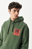 Riders By Lee Loose Fit Rahat Kesim Kapüşonlu Şardonlu Haki Sweatshirt