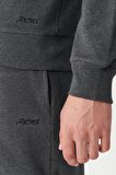 Riders By Lee Regular Fit Kapüşonlu Şardonlu Antrasit Sweatshirt