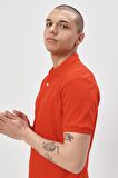 Regular Fit Normal Kesim %100 Pamuk Polo Yaka Mercan Tişört