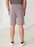 Regular Fit Normal Kesim %100 Pamuk Lastikli Bel Lila Sweat Şort