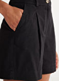 Regular Fit Normal Kesim %100 Pamuk Normal Bel Siyah Şort