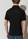 Regular Fit Normal Kesim %100 Pamuk Polo Yaka Siyah Tişört