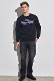 Regular Fit Normal Kesim %100 Pamuk Bisiklet Yaka Siyah Sweatshirt
