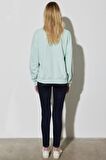 Regular Fit Normal Kesim %100 Pamuk Bisiklet Yaka Mint Yeşili Sweatshirt