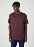 Loose Fit Rahat Kesim %100 Pamuk Bisiklet Yaka Bordo Tişört