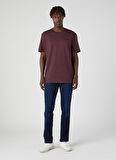 Loose Fit Rahat Kesim %100 Pamuk Bisiklet Yaka Bordo Tişört