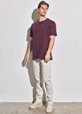 Loose Fit Rahat Kesim %100 Pamuk Bisiklet Yaka Bordo Tişört