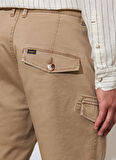 Regular Fit Normal Kesim Normal Bel Bej Esnek Jean Kot Şort