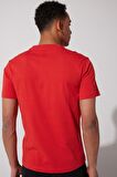 Regular Fit Normal Kesim %100 Pamuk Bisiklet Yaka Kırmızı Tişört
