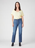 Wild West Straight Fit Düz Kesim %100 Pamuk Yüksek Bel Esnek Jean Kot Pantolon