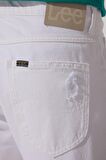 Regular Fit Normal Kesim %100 Pamuk Normal Bel Beyaz Jean Kot Şort