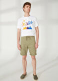Regular Fit Normal Kesim %100 Pamuk Normal Bel Haki Chino Şort