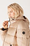 All Terrain Gear Loose Fit Rahat Kesim Kapüşonlu Bej Şişme Mont