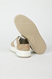 %100 Deri Beyaz-Bej Sneaker Ayakkabı