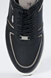 %100 Deri Siyah Sneaker Ayakkabı