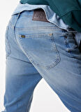 Slim Fit Dar Kesim Normal Bel Açık Mavi Esnek Rider Jean Denim Kot Pantolon