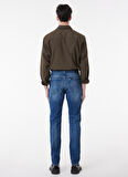 Slim Fit Dar Kesim Normal Bel Mavi Esnek Rider Jean Denim Kot Pantolon