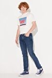 Slim Fit Dar Kesim Düşük Bel Mavi Esnek Luke Jean Denim Kot Pantolon