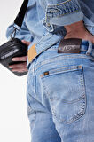 Slim Fit Dar Kesim Normal Bel Taşlamalı Açık Mavi Esnek Luke Jean Denim Kot Pantolon