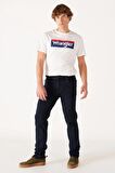 Wrangler Slim Fit Texas Normal Bel Koyu Lacivert Erkek Kot Pantolon W12SMI375