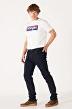 Wrangler Slim Fit Texas Normal Bel Koyu Lacivert Erkek Kot Pantolon W12SMI375