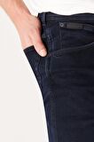 Wrangler Slim Fit Texas Normal Bel Koyu Lacivert Erkek Kot Pantolon W12SMI375