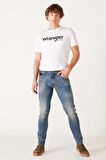 Slim Fit Dar Kesim Düşük Bel Taşlamalı Mavi Esnek Larston Jean Denim Kot Pantolon