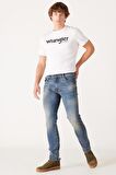 Slim Fit Dar Kesim Düşük Bel Taşlamalı Mavi Esnek Larston Jean Denim Kot Pantolon