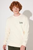 Regular Fit Normal Kesim %100 Pamuk Bisiklet Yaka Ekru Sweatshirt