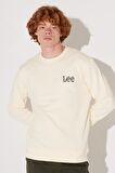 Regular Fit Normal Kesim %100 Pamuk Bisiklet Yaka Ekru Sweatshirt