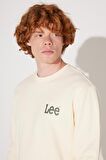 Regular Fit Normal Kesim %100 Pamuk Bisiklet Yaka Ekru Sweatshirt