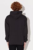 Relaxed Fit Geniş Kesim %100 Pamuk Kapüşonlu İçi Polarlı Antrasit Sweatshirt