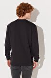 Regular Fit Normal Kesim %100 Pamuk Bisiklet Yaka Şardonlu Antrasit Sweatshirt
