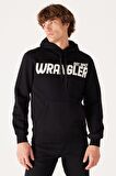 Regular Fit Normal Kesim Kapüşonlu İçi Polarlı Siyah Sweatshirt