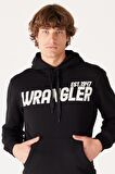 Regular Fit Normal Kesim Kapüşonlu İçi Polarlı Siyah Sweatshirt